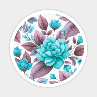 Pastel Blue Spring Flowers Magnet